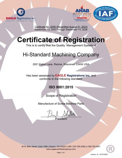 ISO 9001:2015 Certification