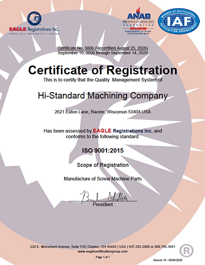 ISO 9001:2015 Certification